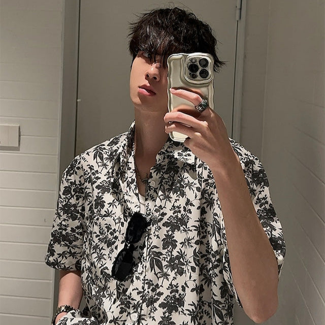 サマーフラワーコリアンシャツ bt2046