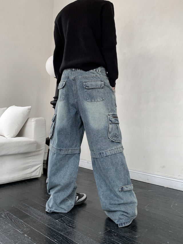 ジップポケットデザインストリートパンツ bt2025