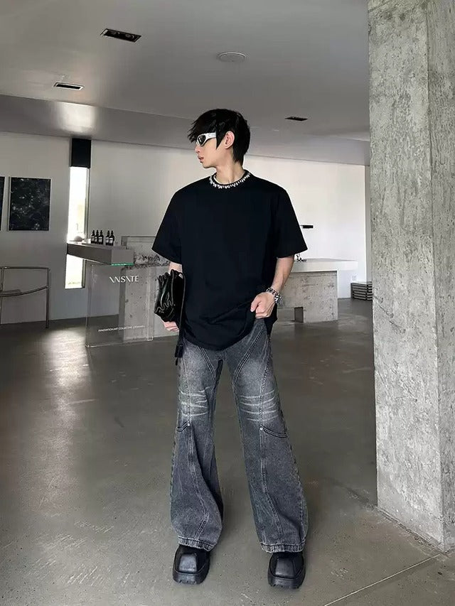 ウォッシュドフレアデニムパンツ bt2135
