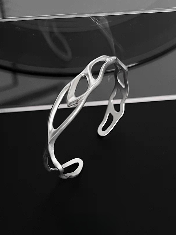 アシンメトリーシルバーバングル bt2201