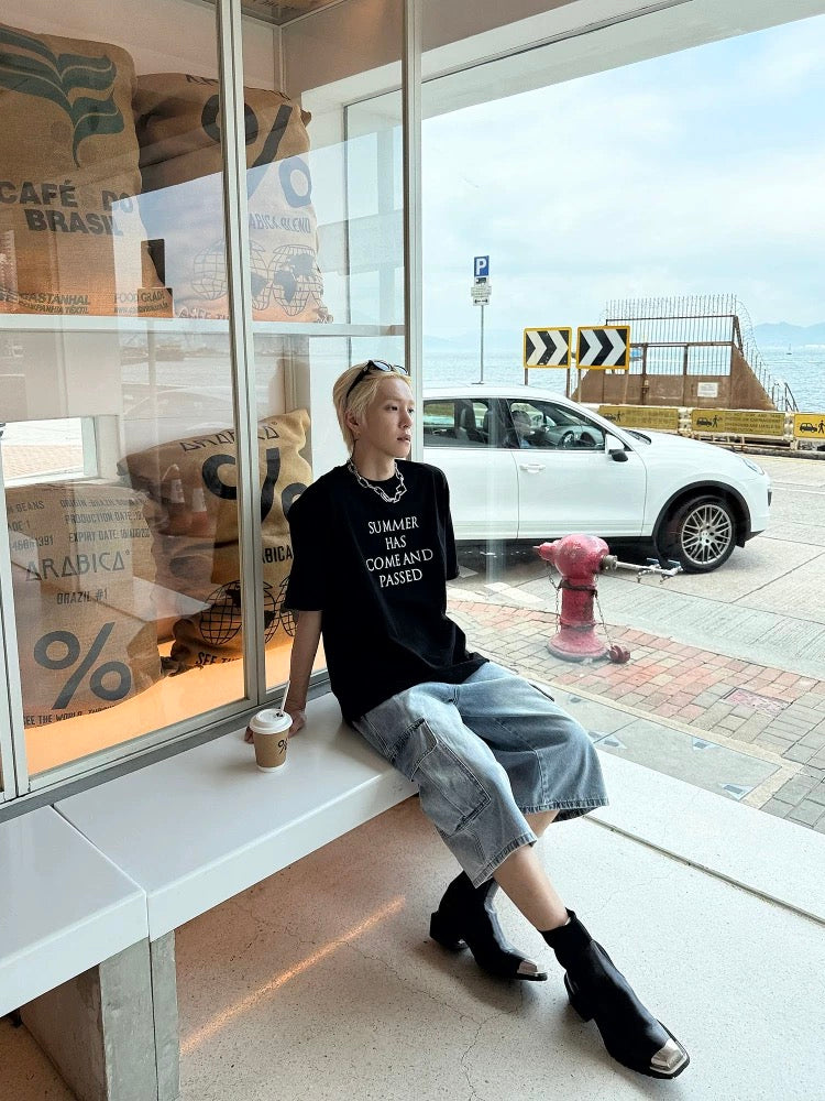 モノトーンロゴデザインTシャツ bt2153