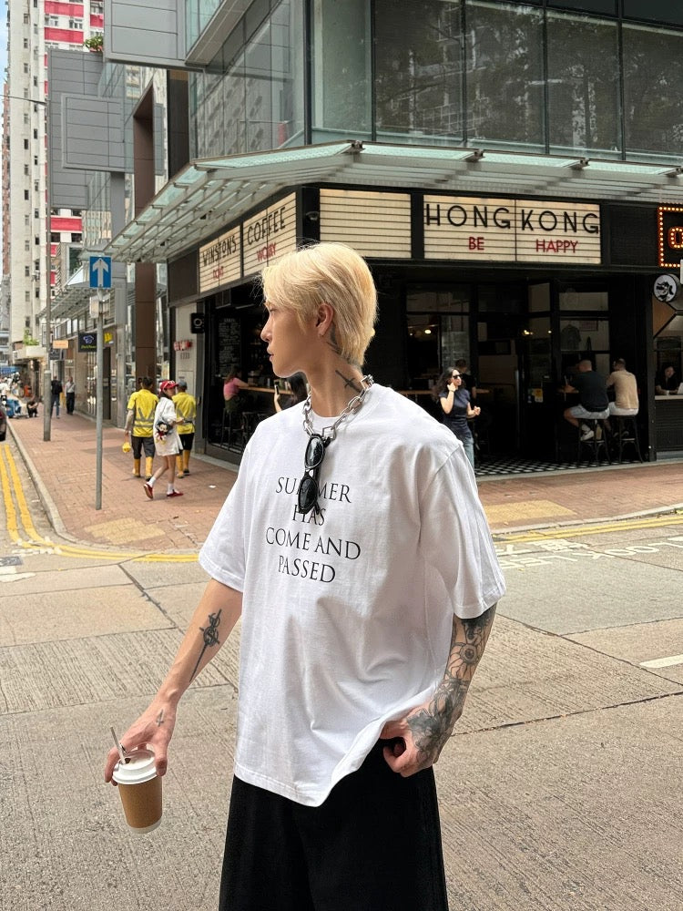 モノトーンロゴデザインTシャツ bt2153