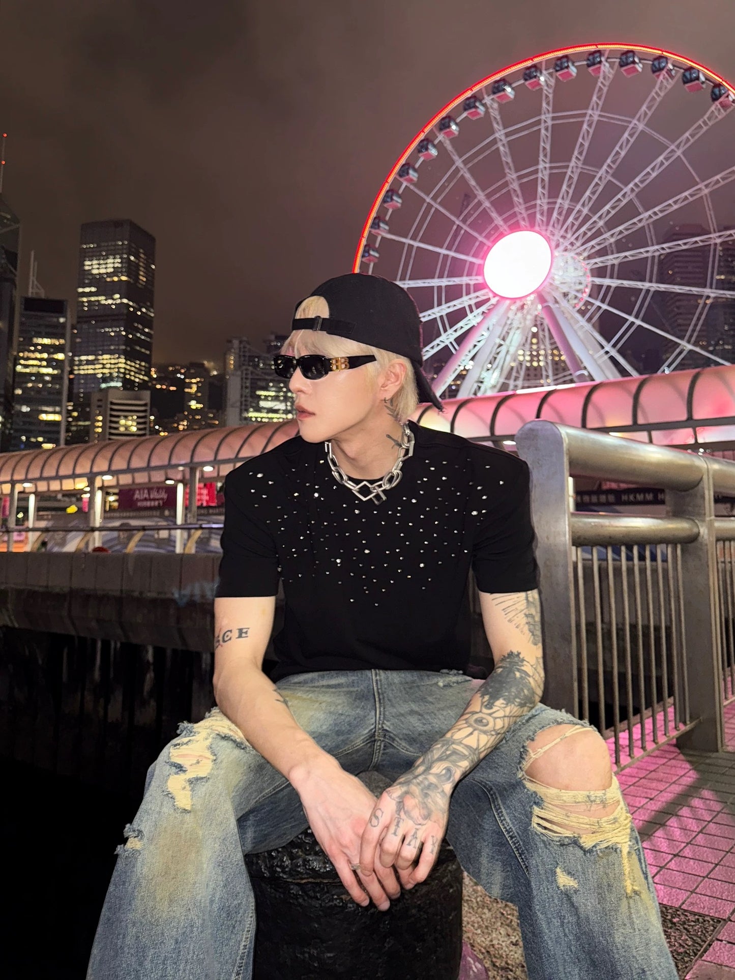 クリスタルドットコリアンTシャツ bt2158