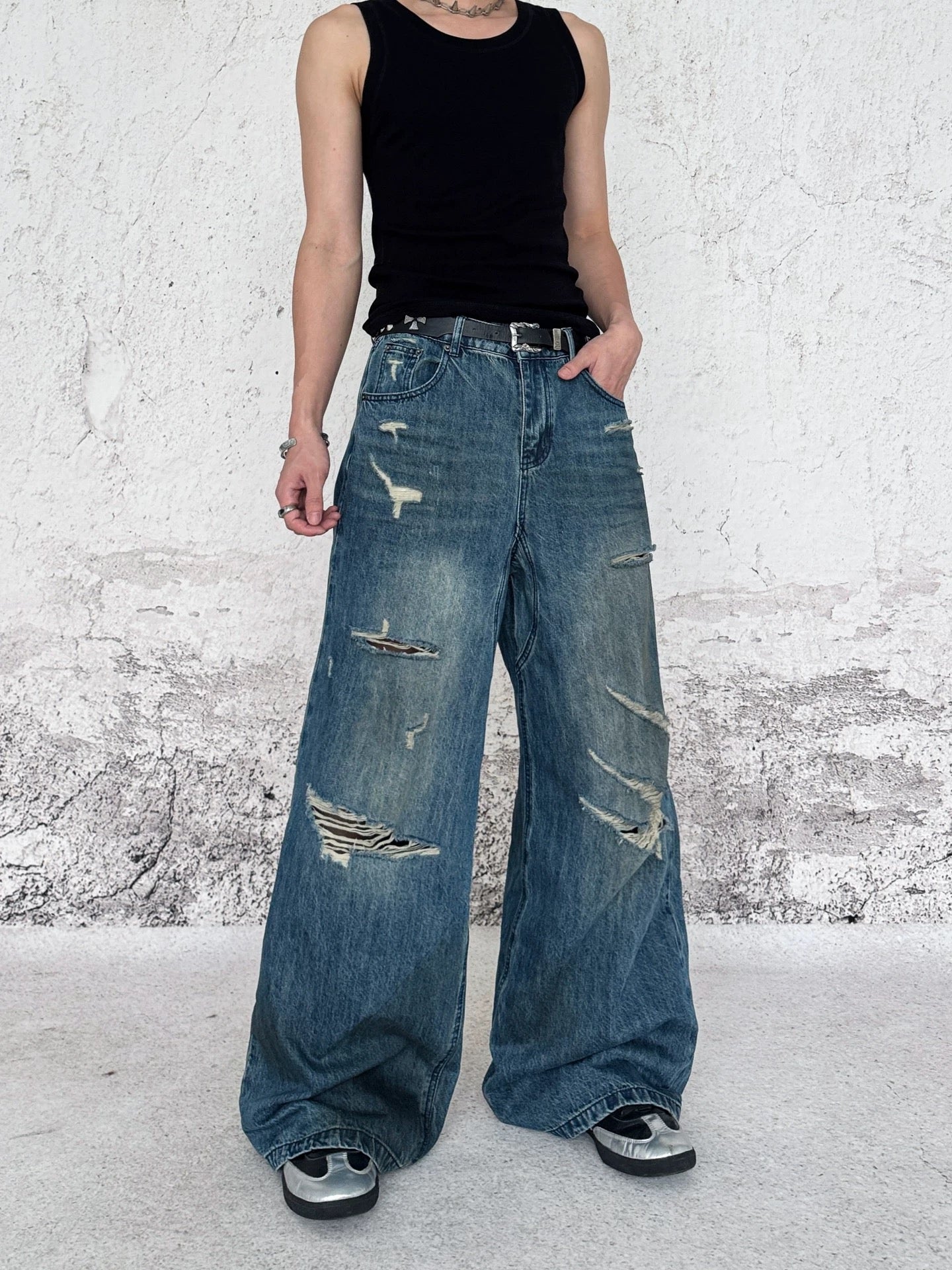 ダメージビンテージデニムパンツ bt2170