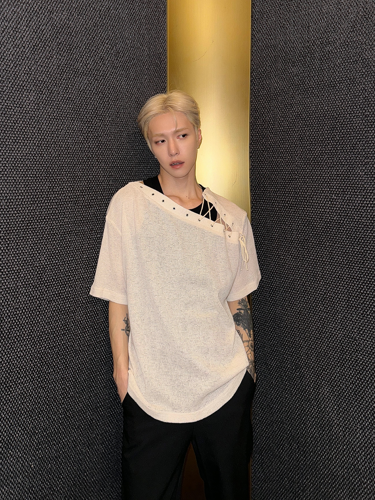 ショルダーレースアップコリアンカットソー bt2151