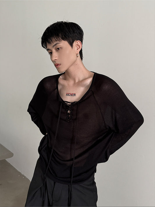 レースアップルーズカットソー bt2164