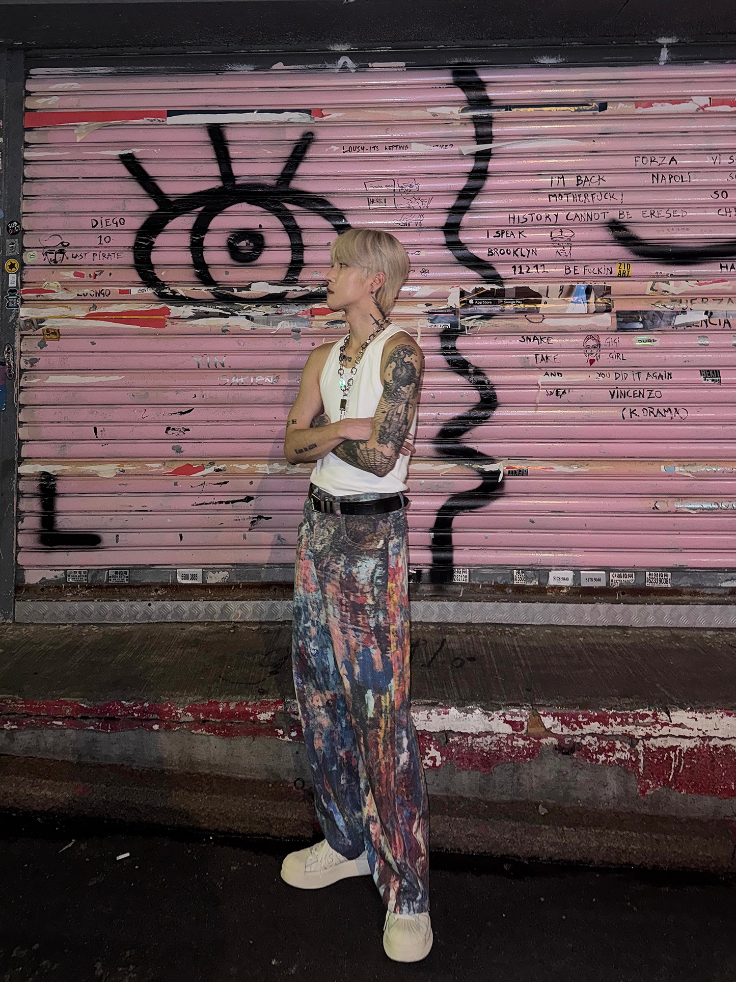 ストリートペイントデニムパンツ bt2154