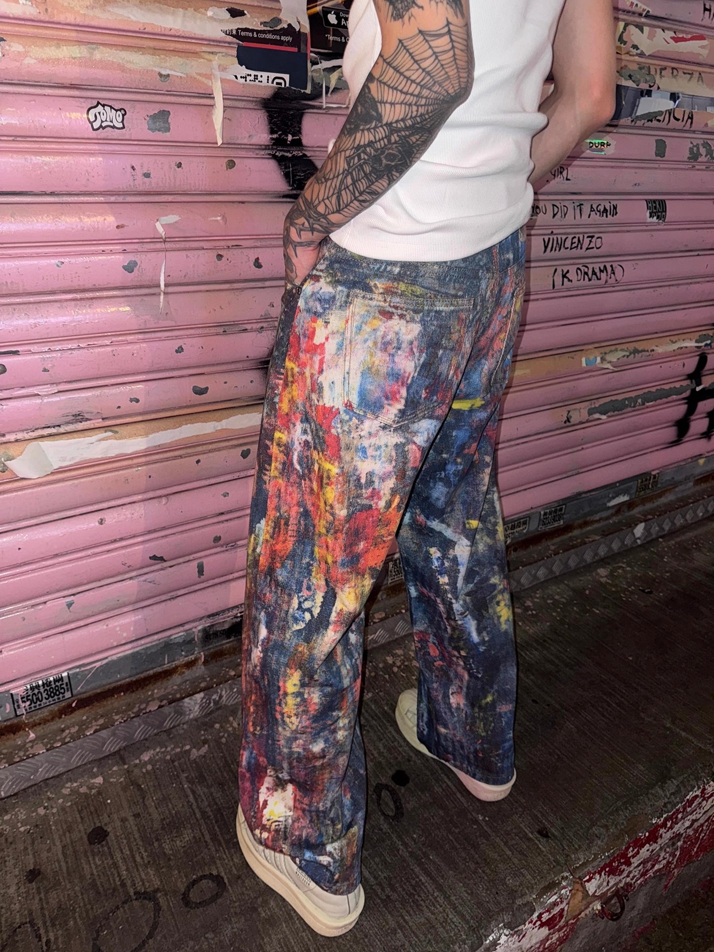 ストリートペイントデニムパンツ bt2154