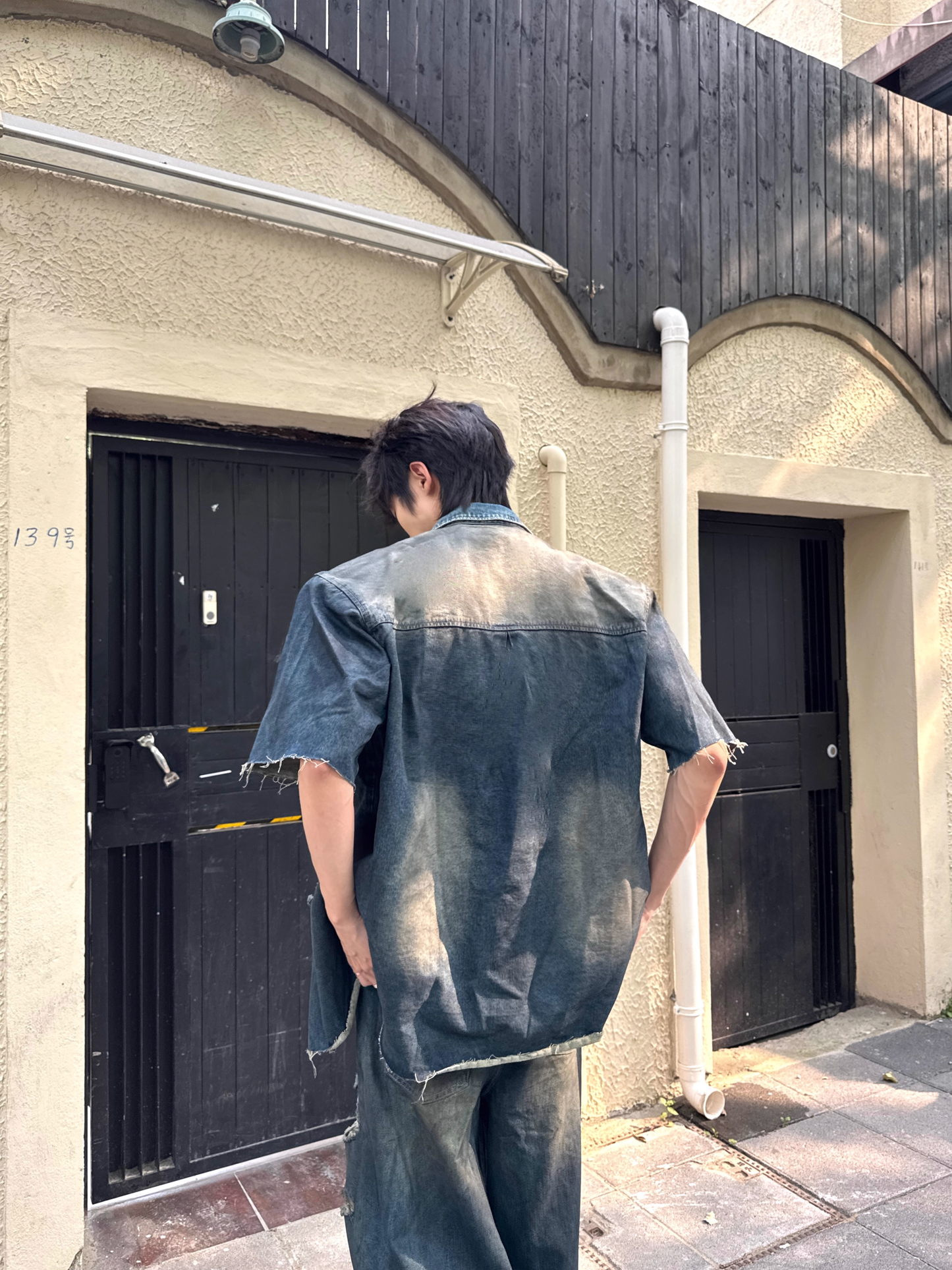 コリアンダメージデニムセットアップ bt2150