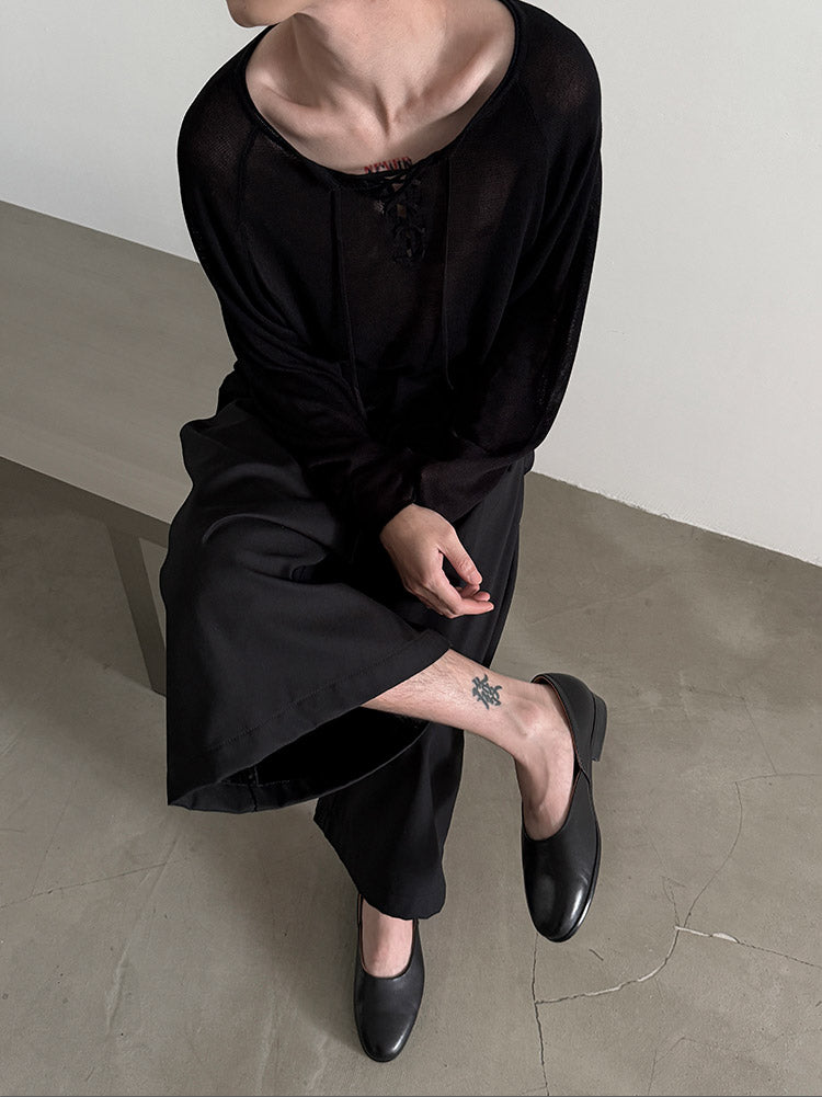 レースアップルーズカットソー bt2164