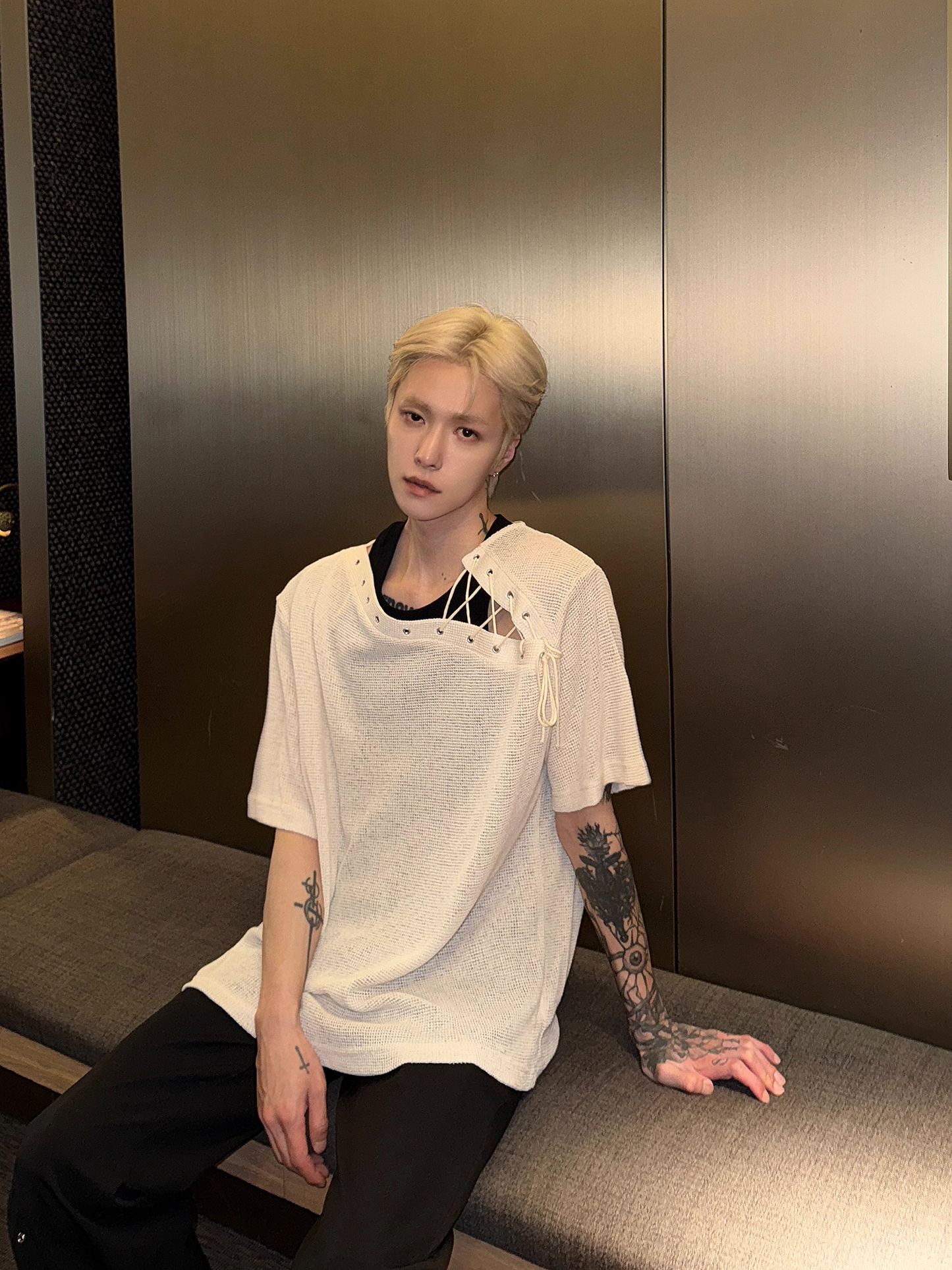 ショルダーレースアップコリアンカットソー bt2151