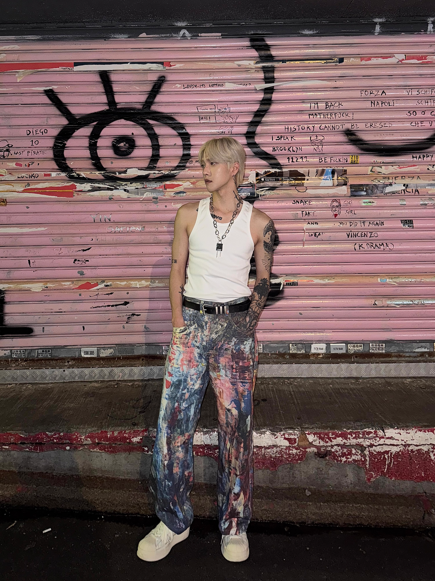 ストリートペイントデニムパンツ bt2154