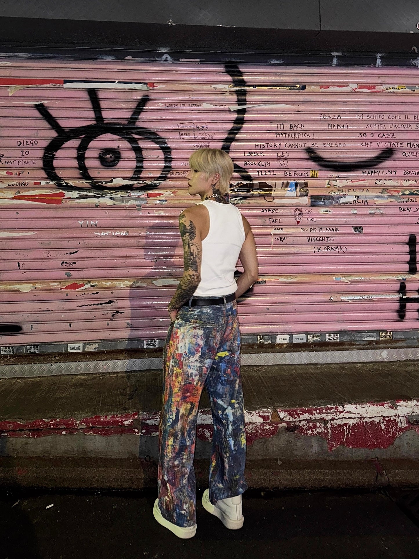 ストリートペイントデニムパンツ bt2154