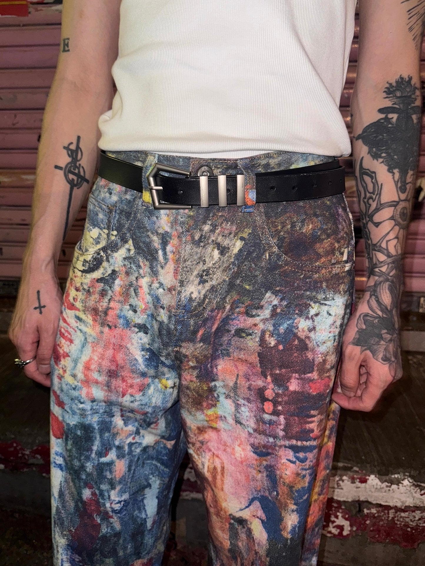 ストリートペイントデニムパンツ bt2154