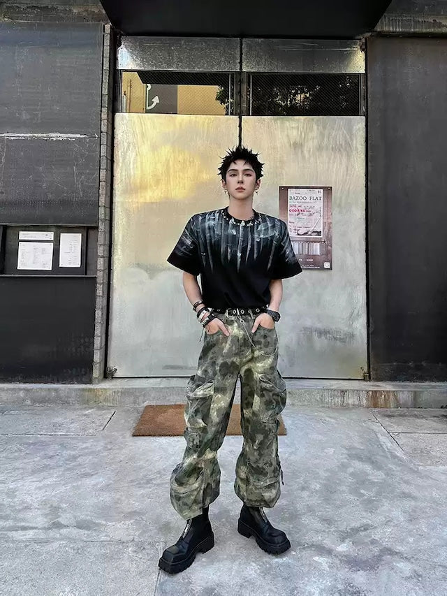 コリアンストリートカモフラージュパンツ bt2093