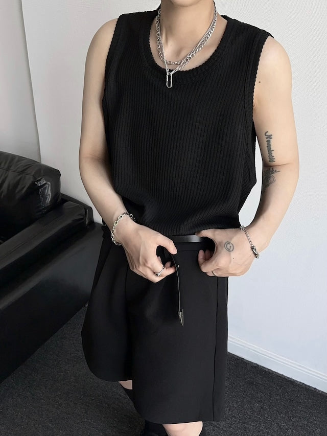 コリアンモノトーンノースリーブトップス bt1541