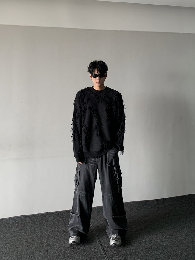 タッセルストリートニットトップス bt2002