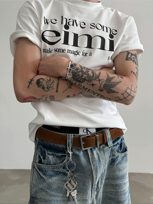 コリアンロゴハイネックTシャツ bt2041