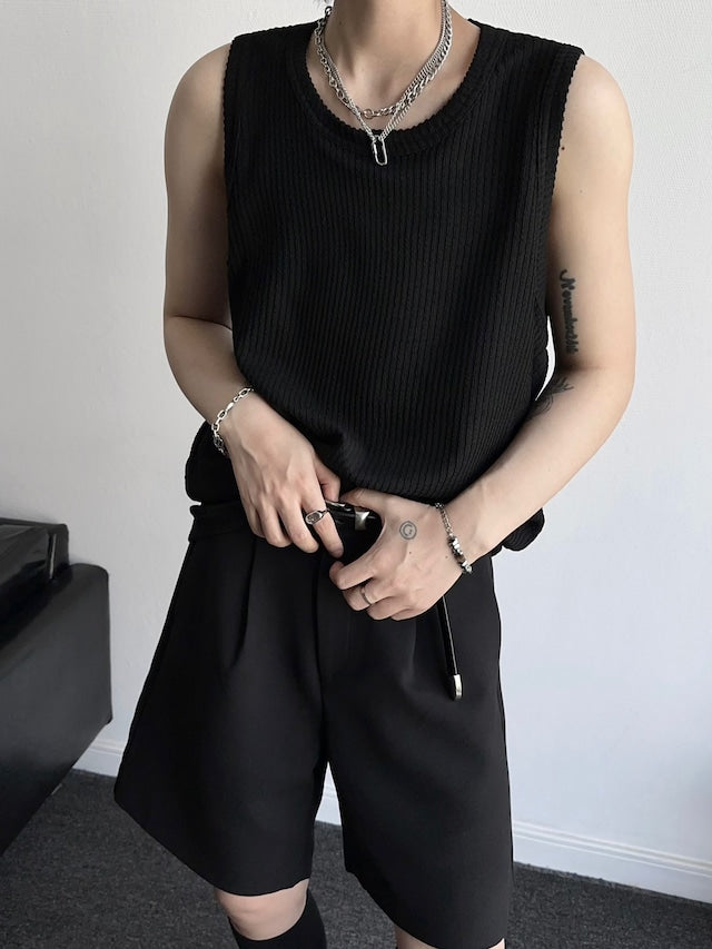 コリアンモノトーンノースリーブトップス bt1541