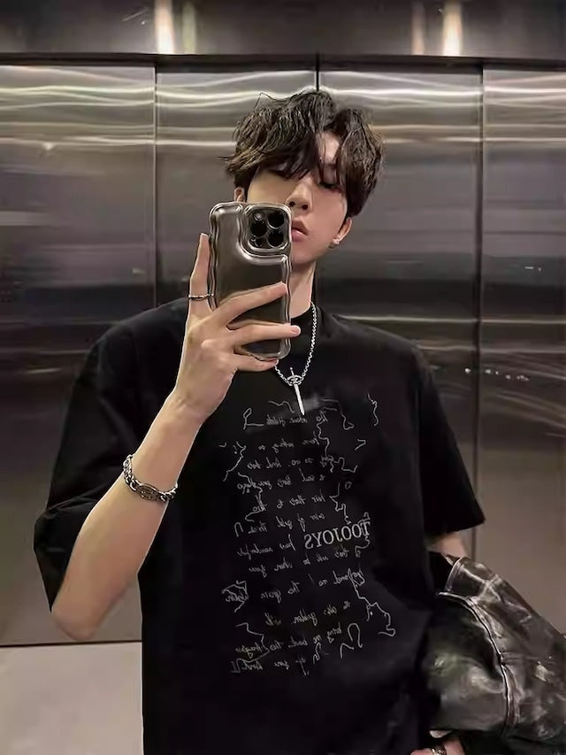 ニュアンスロゴデザインTシャツ bt2073