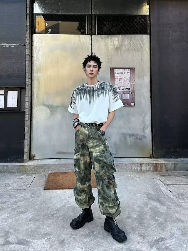 コリアンストリートカモフラージュパンツ bt2093