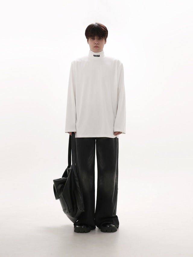 タグデザインハイネックカットソー bt2017