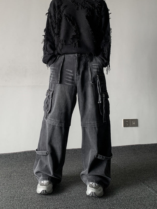 ジップポケットデザインストリートパンツ bt2025