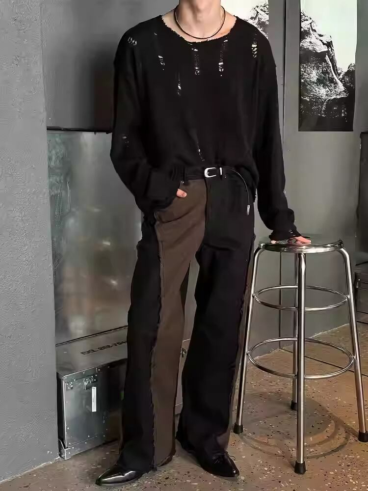 ダメージルーズニットトップス bt2181