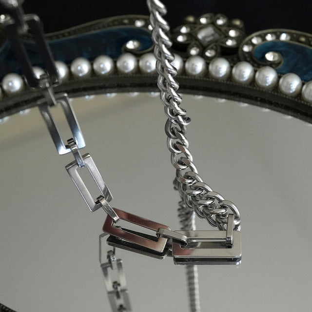 スクエアデザインチェーンネックレス bt0428