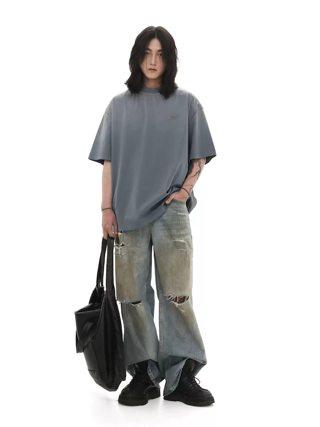 ヴィンテージウォッシュドダメージデニムパンツ bt2111