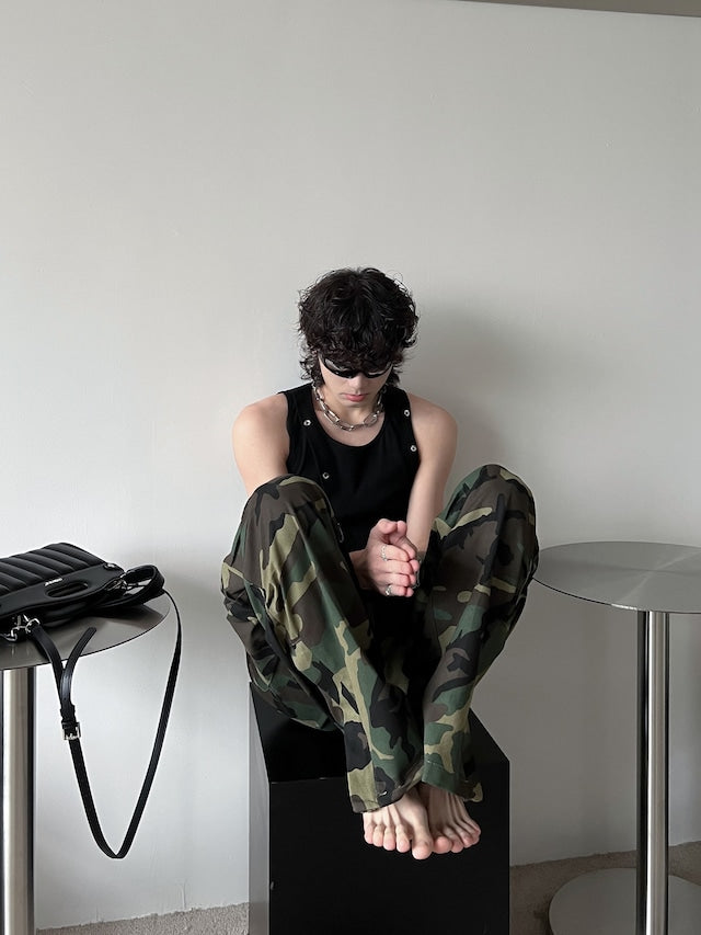 アシンメトリースナップデザインタンクトップ bt2038