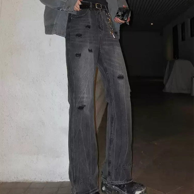 マイクロフレアダメージデニムパンツ bt1946