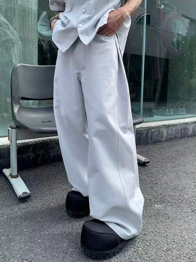 ハイウエストフレアルーズホワイトデニムパンツ bt2102