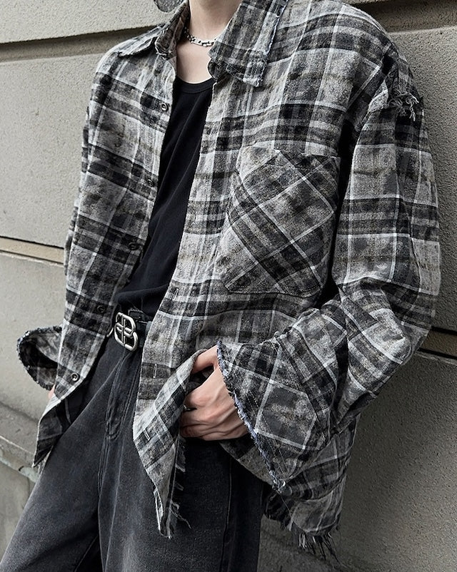 コントラストチェックシャツ bt1555