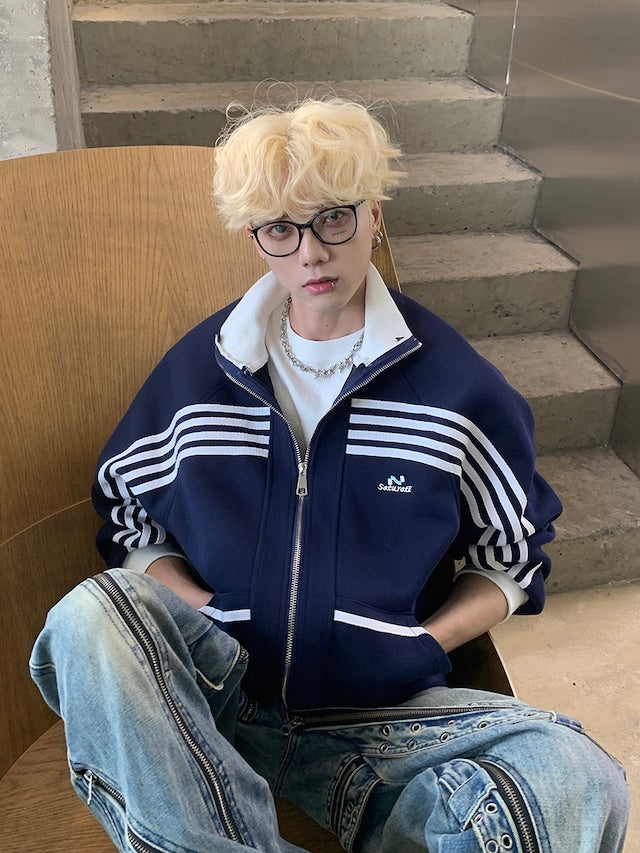 ストライプストリートジップアップトップス bt2026