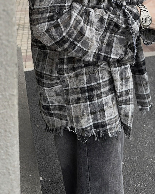 コントラストチェックシャツ bt1555