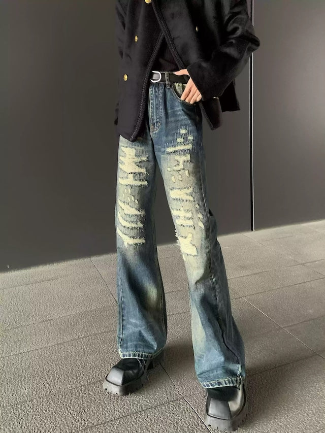 ウォッシュドダメージデニムパンツ bt1940