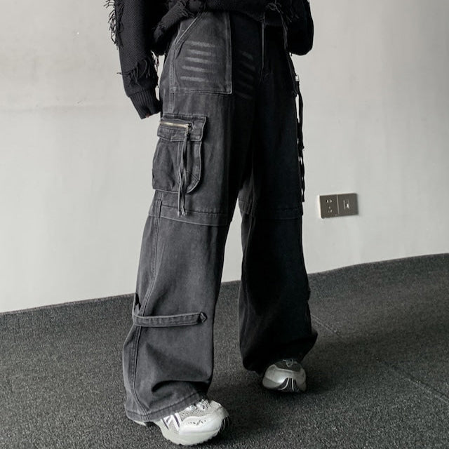 ジップポケットデザインストリートパンツ bt2025