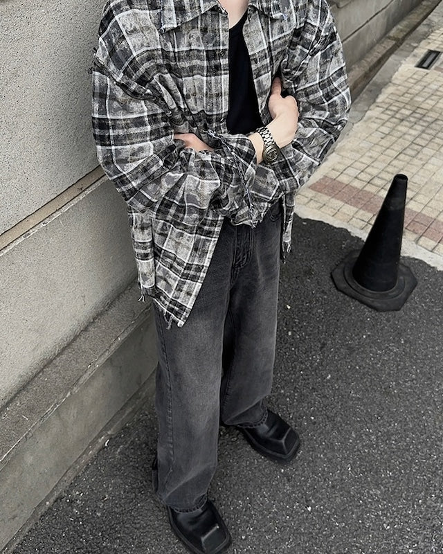 コントラストチェックシャツ bt1555