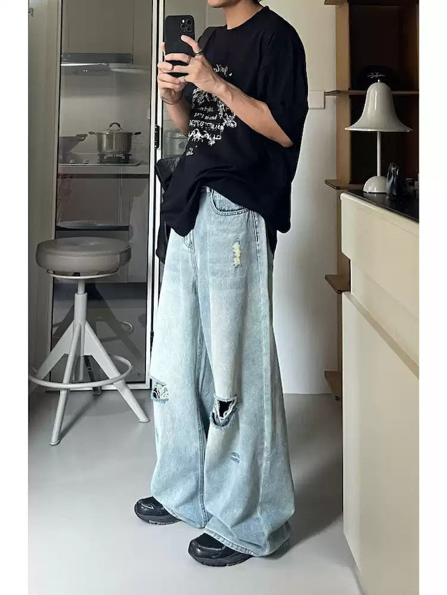 ダメージルーズデニムパンツ bt2116