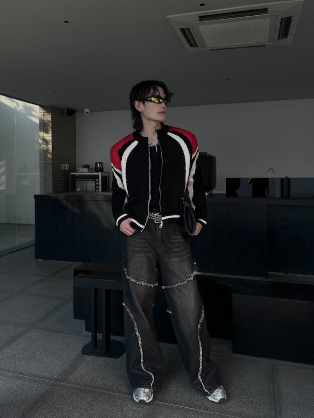 フリンジワイドデニムパンツbt2019