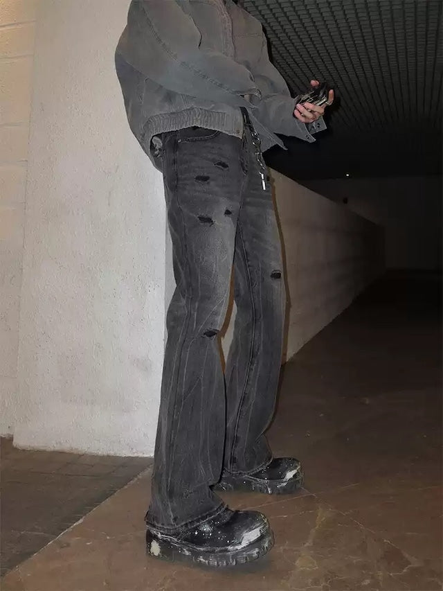 マイクロフレアダメージデニムパンツ bt1946