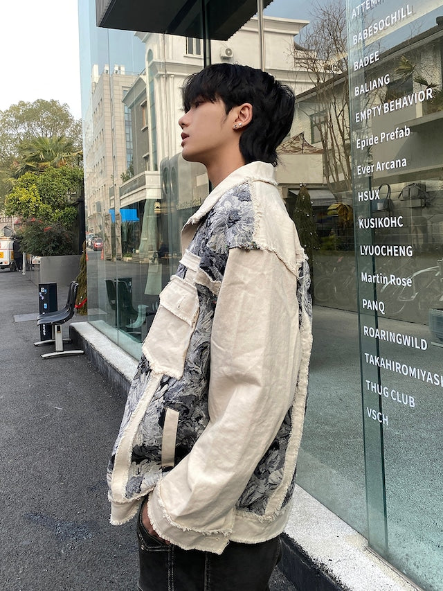 フラワーダメージデニムジャケット bt1403